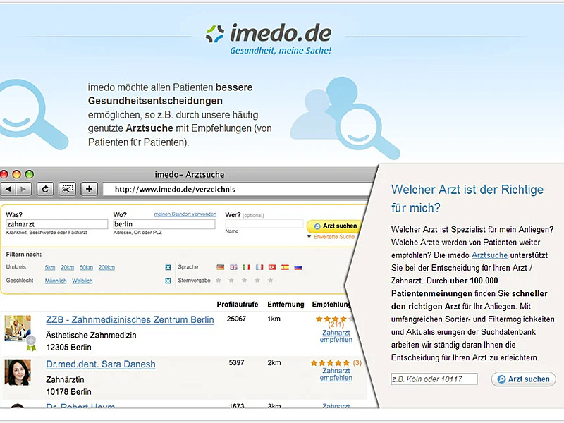 Arztsuche & Bewertungsportal für 3 Mio. Nutzer